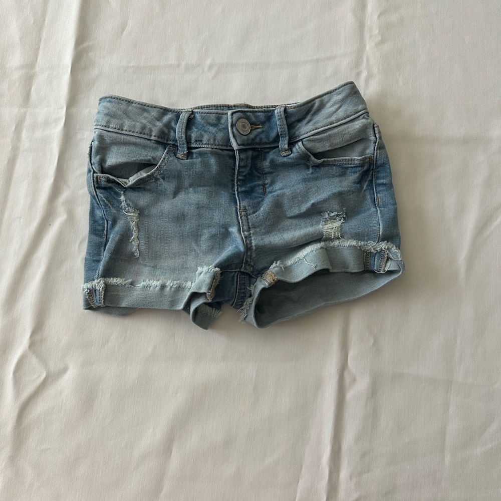 Bundle 2 SO Distressed Denim girl Shorts size 7 and white shorts size 8 - Picture 8 of 9